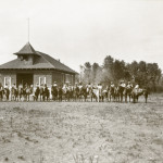 Joseph Dixon, “Lodge Grass Mission School Pupils Mounted, Lodge Grass, Crow Reservation, Montana, 1908”
